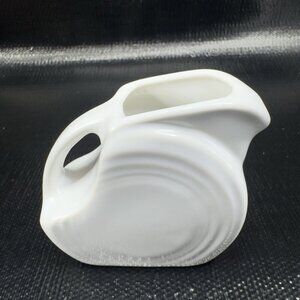 Fiestaware White Mini Disc Pitcher Fiesta Small Jug 5 oz Creamer 1980s‎ Vintage